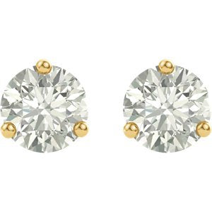 4 Cttw Charles and Clovard 14k Yellow Gold Moissanite Solitaire Earrings