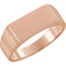 Men's Closed Back Brushed Rectangle Signet Semi-Polished 10k Rose Gold Ring (15x7.5mm) Size 10