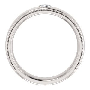 Men's Rhodium-Plated 14k White Gold Diamond 6.8mm Milgrain Band (.16 Ctw, Color G-H, SI2-SI3 Clarity) Size 10