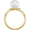 White Freshwater Cultured Pearl, Diamond Ring, 14k Yellow Gold (8-8.5 mm)(.04 Ctw, Color G-H, Clarity I1)