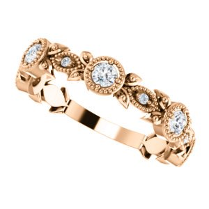 Diamond Vintage-Style Ring, 14k Rose Gold (0.33 Ctw, G-H Color, I1 Clarity)