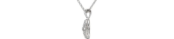 Diamond Round Vintage Style Sterling Silver Pendant Necklace, 18" (.05 Cttw)