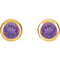 February Birthstone Stud Earrings, 14k Yellow Gold