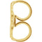 Initial Letter 'M' 14k Yellow Gold Stud Earring (Single Earring)