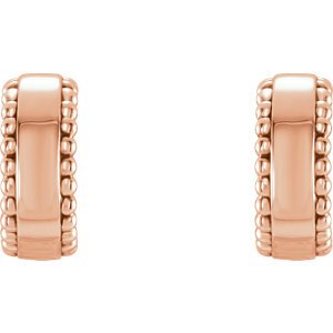 Bead Trim Earrings, 14k Rose Gold