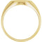 Men's Brushed Signet Ring, 14k Yellow Gold (14x12mm)