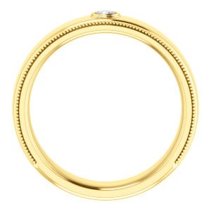 Men's 14k Yellow Gold Diamond 6mm Milgrain Band (.06 Ctw, Color G-H, SI2-SI3 Clarity) Size 12.75