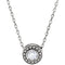 Platinum Diamond Solitaire Granulated Bead Design Slide Pendant Necklace, 16" (.10 Cttw)