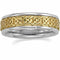 7mm 14k White and Yellow Gold Bridal Celtic Band, Size 5.5