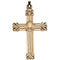 Fancy Halo Cross 14k Yellow Gold Pendant