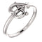 Girl's Platinum Cross with Heart Youth Ring