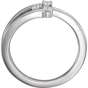 3-Stone Diamond Past, Present, Future Ring, Rhodium-Plated 14k White Gold, Size 7 (.20 Ctw, GH Color, I1 Clarity)