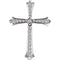 Diamond Fleur-de-Lis Cross Rhodium-Plated 14k White Gold Pendant (.75 Ctw, H+ Color, I1 Clarity)