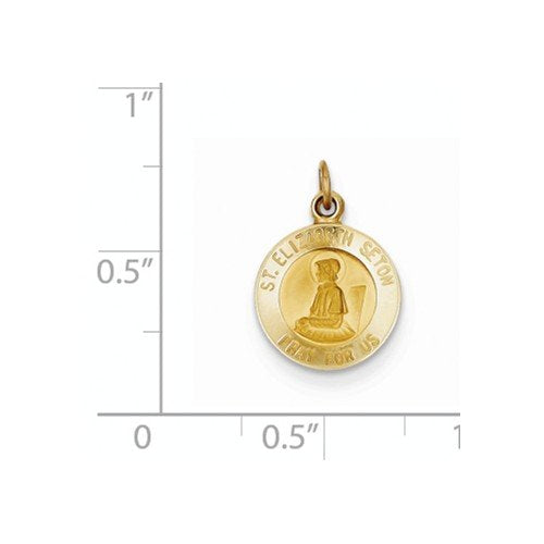 14k Yellow Gold St. Elizabeth Seton Medal Charm (19X12MM)