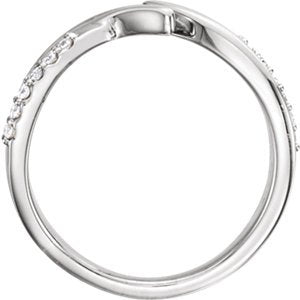 Diamond Bypass Ring, 14k White Gold, Size 7 (.125 Ctw, G-H Color, I1 Clarity)