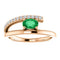 Emerald and Diamond Bypass Ring, 14k Rose Gold (.125 Ctw, G-H Color, I1 Clarity)