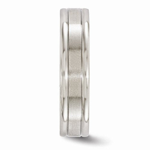 Diamond Collection in Brushed and Polished Titanium Diamond 6mm Band (.10 Ct, G-I, I1)