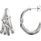 Diamond Nest Design J Hoop Earrings, Rhodium-Plated 14k White Gold (1/3 Ctw, Color G-H, Clarity I1)