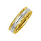 6mm 14k Yellow and White Gold Two-Tone Comfort-Fit Design Band Sizes 5 to 13.5