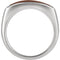 Men's Rectangle Cherry Wood Ring, Rhodium-Plated Sterling Silver, Size 11