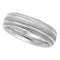 6mm 14k White Gold Comfort-Fit Design Band Sizes 3 to 15