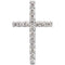 17-Stone Diamond Petite Cross Platinum Pendant (1/4 Ctw, GH Color, I1 Clarity)