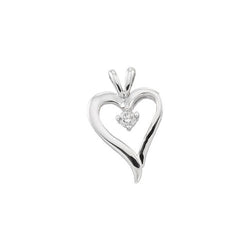 14k White Gold .10 Cttw. Diamond Heart Pendant