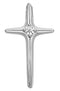 Solitaire Diamond Cross Rhodium-Plated 14k White Gold Pendant (.07 Ct, G-H Color, SI1 Clarity)