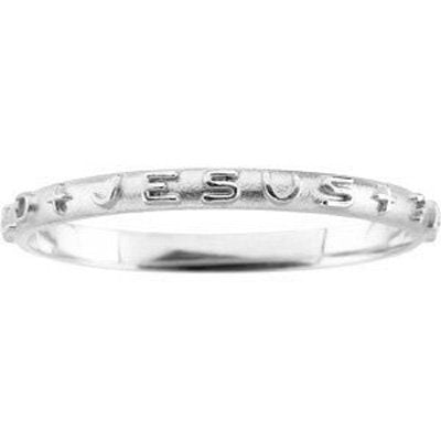 'What Would Jesus Do' 14k White Gold Prayer Ring, Size 6