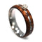 Diamond Solitaire, Mother of Pearl, Honduran Rosewood, Titanium 6.5mm Comfort-Fit Engagement Ring