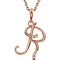 5-Stone Diamond Letter 'R' Initial 14k Rose Gold Pendant Necklace, 18" (.03 Cttw, GH, I1)