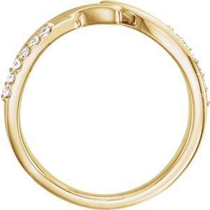 Diamond Bypass Ring, 14k Yellow Gold, Size 7 (.125 Ctw, G-H Color, I1 Clarity)