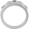 Men's Black Diamond 3-Stone Scalloped Sterling Silver Band (.375 Cttw)