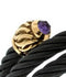 Throne Collection Black Titanium 24mm Cable Link and Bronze Caps Amethyst Bracelet, 6"