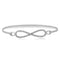 Infinity CZ Rhodium Plated Sterling Silver Bangle Bracelet