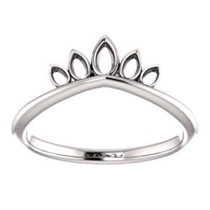 Petite Marquise-Shaped Crown Ring, Sterling Silver