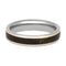 Petrified Wood, 14k Rose Gold Stripes 5mm Titanium Comfort-Fit Wedding Band