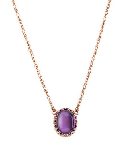 Amethyst Oval Cabachon 3.45 Ct 14k Rose Gold Necklace, 18"