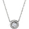 Diamond Solitaire Rope Trim 14k White Gold Pendant Necklace, 16 " (0.1 Cttw)