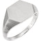 Men's Brushed Hexagon Signet Ring, Sterling Silver (14mm)