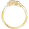 Diamond Double Pear Cluster Ring, 14k Yellow Gold, Size 7 (0.375 Ctw, H+ Color, I1 Clarity)