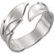 Bypass Rose Leaf Ring, Rhodium-Plated 14k White Gold