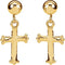 Girl's Apostles' Cross Dangle Earrings, 14k Yellow Gold (11x8MM)