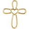 Open Heart Cross 14k Yellow Gold Pendent (20.35X4.25 MM)