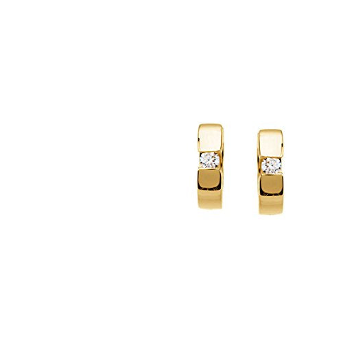 Diamond Hoop Earrings, 14k Yellow Gold (1/5 Ctw, Color GH, Clarity I1)