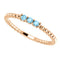 Aquamarine Beaded Ring, 14k Rose Gold, Size 6