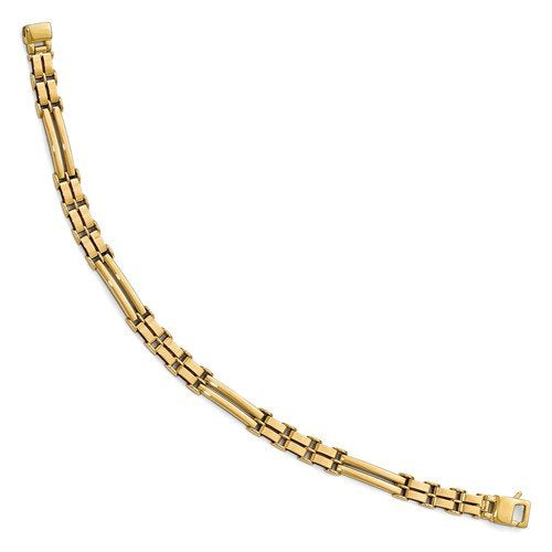 Men's Polished 14k Yellow Gold Link Bracelet, 8.25"