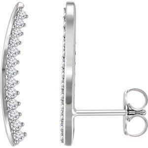 Diamond Ear Climbers, 14k White Gold (0.33 Ctw, H+ Color, I1 Clarity)