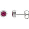 October Birthstone Stud Earrings, Rhodium-Plated 14k White Gold