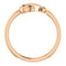 Girl's Cross with Heart 14k Rose Gold Youth Ring, Size 5.25